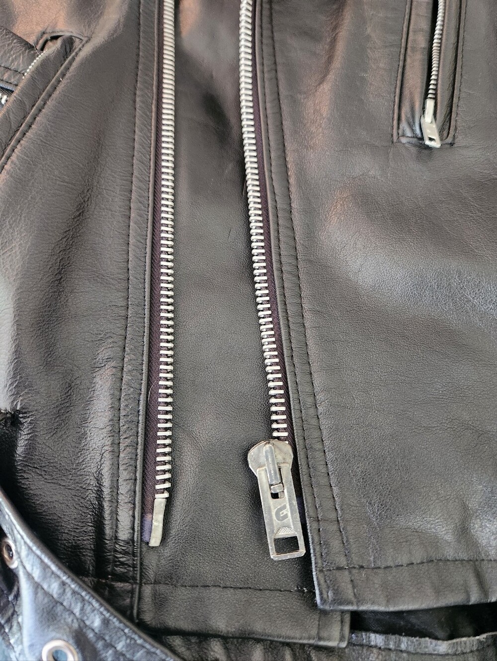 Men's Black BRANDO Leather Biker Jacket CANADIAN MADE - Picture 7 of 9
